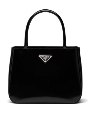 Prada Brushed Leather Handbag 1BA320 Black