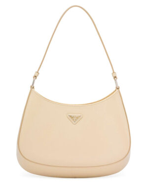 Prada Cleo Brushed Leather Shoulder Bag 1BC499 Apricot