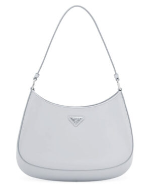 Prada Cleo Brushed Leather Shoulder Bag 1BC499  White
