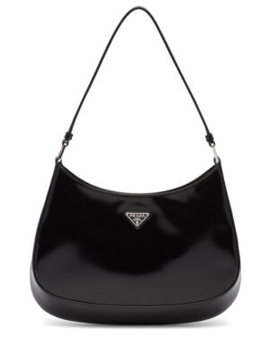 Prada Cleo Brushed Leather Shoulder Bag 1BC499 Black