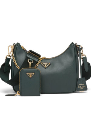 Prada Re-Edition 2005 Saffiano leather bag 1BH204 Dark Green