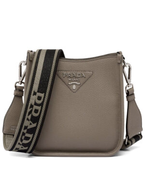 Prada Leather Mini Shoulder Bag Gray