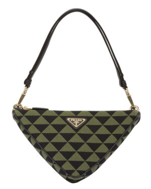Prada Symbole Leather And Fabric Mini Bag 1BC176 Green