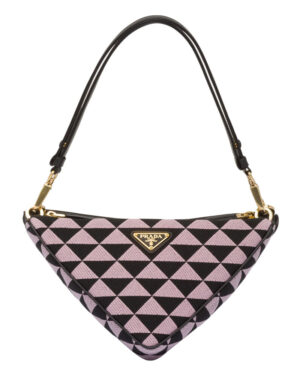Prada Symbole Leather And Fabric Mini Bag 1BC176 Pink