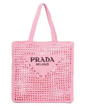 Prada Raffia Tote Bag 1BG393 Pink