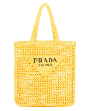Prada Raffia Tote Bag 1BG393 Yellow
