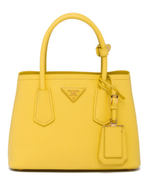 Prada Double Saffiano Leather Mini Bag Yellow