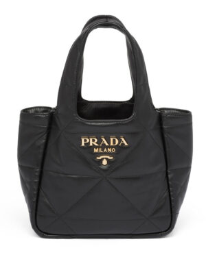 Prada Small Nappa-leather Tote Bag With Topstitching 1BG451 Black