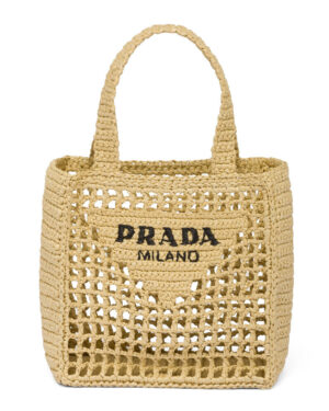Prada Small Raffia Tote 1BG444 Apricot