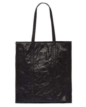Prada Medium Antiqued Nappa Leather Tote Bag 1BG587 Black