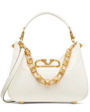 Valentino Garavani Stud Sign Hobo Bag Cream