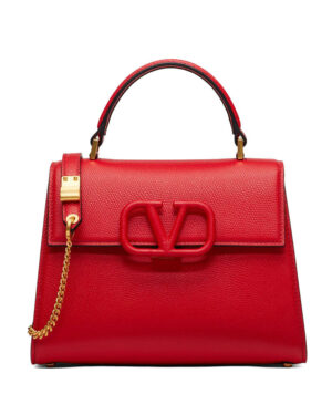Valentino Garavani Small Vsling Grainy Calfskin Handbag Red