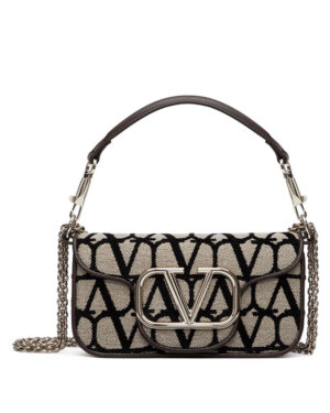 Valentino Small Loco Toile Iconographe Shoulder Bag Dark Coffee