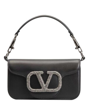 Valentino Loco Small Shoulder Bag With Jewel Logo Black