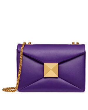 Valentino One Stud Nappa Bag With Chain Purple