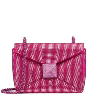 Valentino One Stud Embroidered Bag With Chain Peachblow