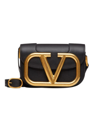 Valentino Garavani Small Supervee Calfskin Crossbody Bag Black
