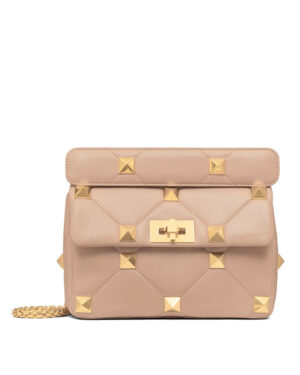 Valentino Garavani Roman Stud Nappa Chain Bag Pink