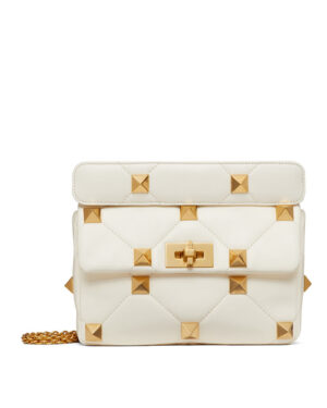 Valentino Garavani Roman Stud Nappa Chain Bag White