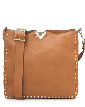 Valentino Rockstud Hobo Bag Coffee