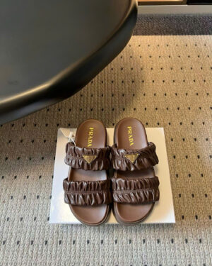 Prada Matelassé Nappa Leather Flatform Women's Slides