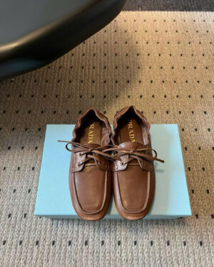 Prada Shuffle Antiqued Leather Laced Women's Shoes