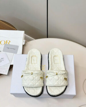 Dior Riviera Cannage Ribbon Women Slides