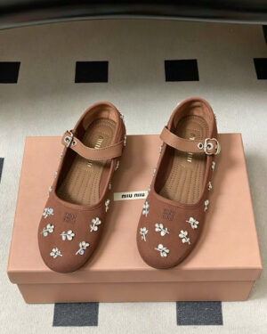 Miu Miu Mary Jane Floral Women's Ballet Shoes