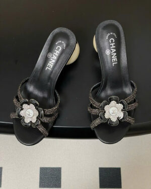 Chanel Coco Double C Logo Flower Women's Sandals