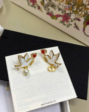 Dior Dove & Rose Dioramour Earrings