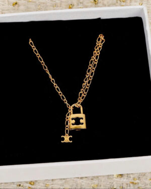 Celine Triomphe Lock Necklaces