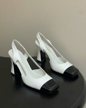 Chanel Crumpled Shiny Lambskin Slingbacks Shoes 9cm