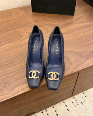 Chanel Coco Heeled Pumps Calfskin Shoes 9cm