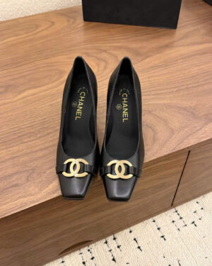 Chanel Coco Heeled Pumps Calfskin Shoes 9cm