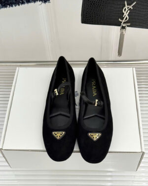 Prada Nappa Leather Ballerinas Women Flat Shoes