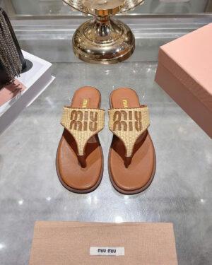 Miu Miu Raffia Slide Sandals Effortless Summer Luxury