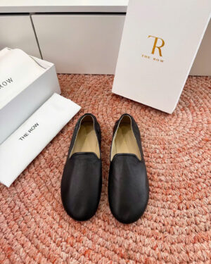 The Row Leather Loafers in Nero The Epitome of Quiet Luxury Shoes