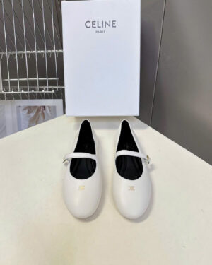 Celine Triomphe Lambskin Ballerine Ballet Flats Shoes
