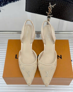 Louis Vuitton Gala Slingback Pumps Shoes 9cm