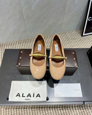 Alaïa Jewel Multi Patent Leather Strap Ballet Flats Shoes