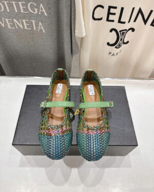 Alaïa Fishnet Mary Jane Ballet Flats Shoes