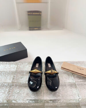 Alaïa Jewel Multi Patent Leather Strap Ballet Flats Shoes