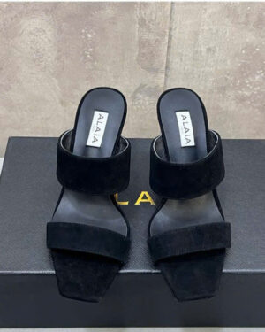 Alaïa Wave 110 Suede Wedge Mules