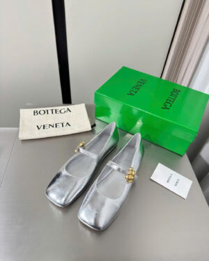 Bottega Veneta Charlotte Mary-Jane Ballerina in Basalt Shoes