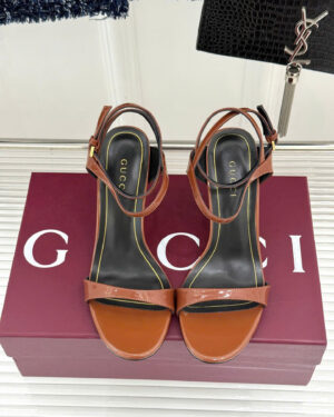 Gucci Women's Castello Leather Slingback Sandal 7.5cm