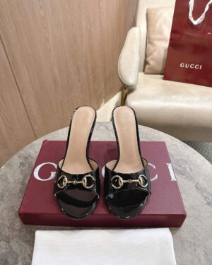 Gucci Horsebit Leather Slide Sandals 8.5cm