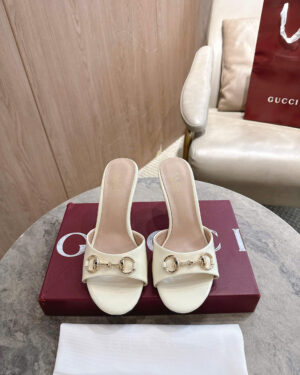 Gucci Horsebit Leather Slide Sandals 8.5cm