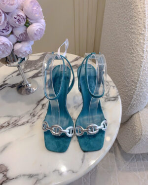 Hermès Suede Heeled Sandals 9cm