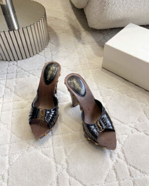 Saint Laurent Leather Babylone Clog Mules 12cm