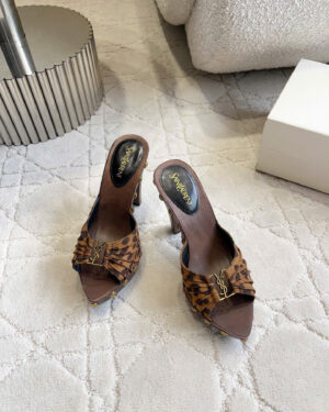 Saint Laurent Leather Babylone Clog Mules 12cm